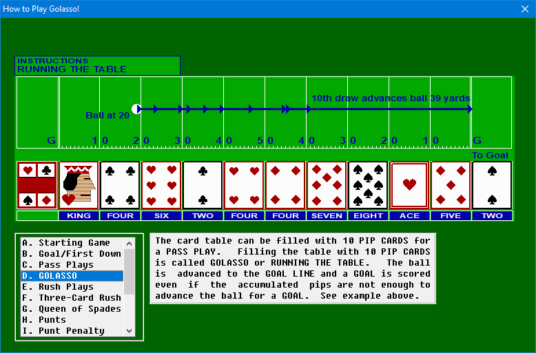 GOAL!  The Unique Card Game for One or Two Players